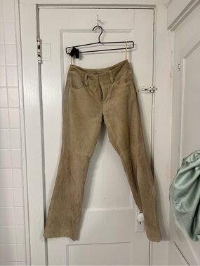 Banana Republic Suede Flare Pants in Tan
